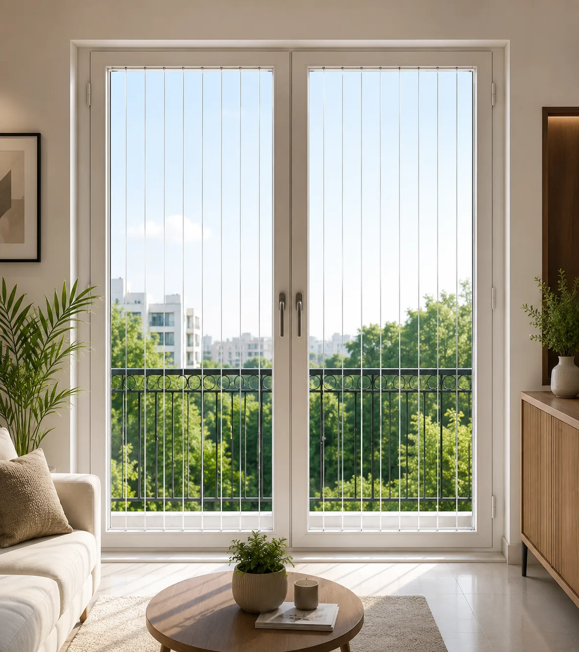 French Window Invisible Grill