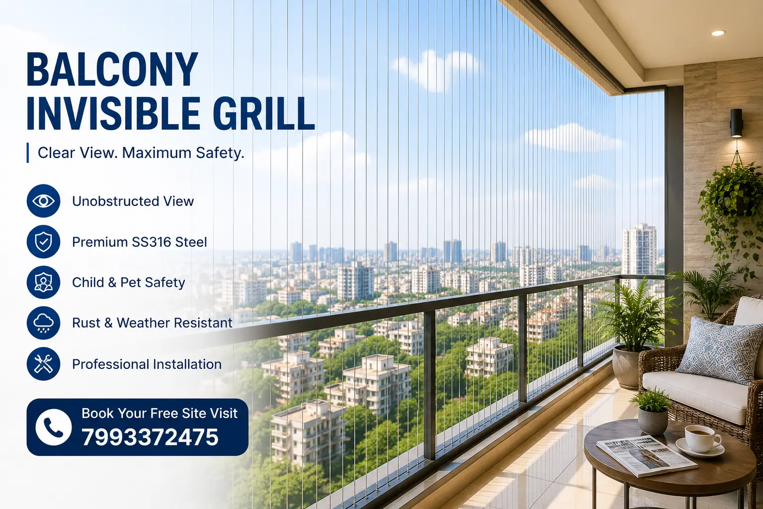 Balcony Invisible Grill
